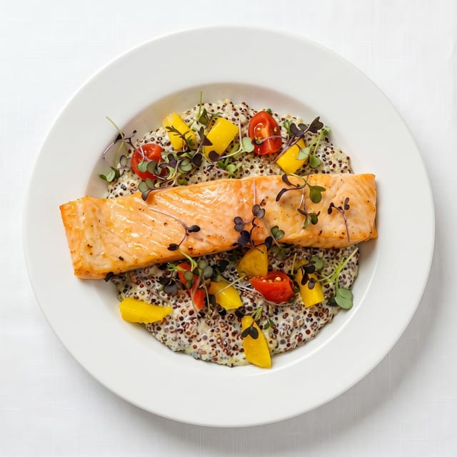 Salmon in Quinoa Sauce.
